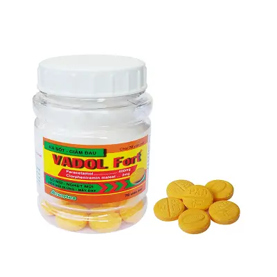 Vadol Fort - Thuốc giảm đau hạ sốt (Chai 70 viên)